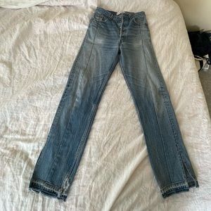 EB denim split hem jeans